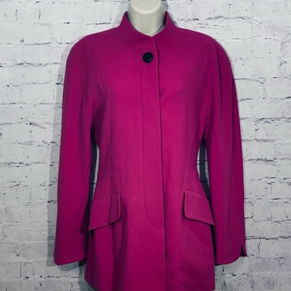Escada Jackets & Blazers - Escada Fuchsia Dark Pink  Wool Coat Size 4